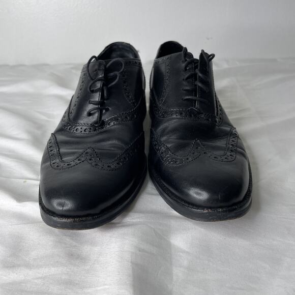 Cole Haan Black Leather Wingtip Oxford Shoes Mens Size 8.5M Brogue Dress - Picture 2 of 6